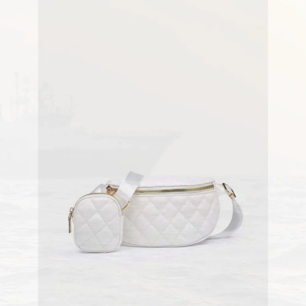 New Quilted Waist Bag With Small Pouch 127 - Picture 2 of 4